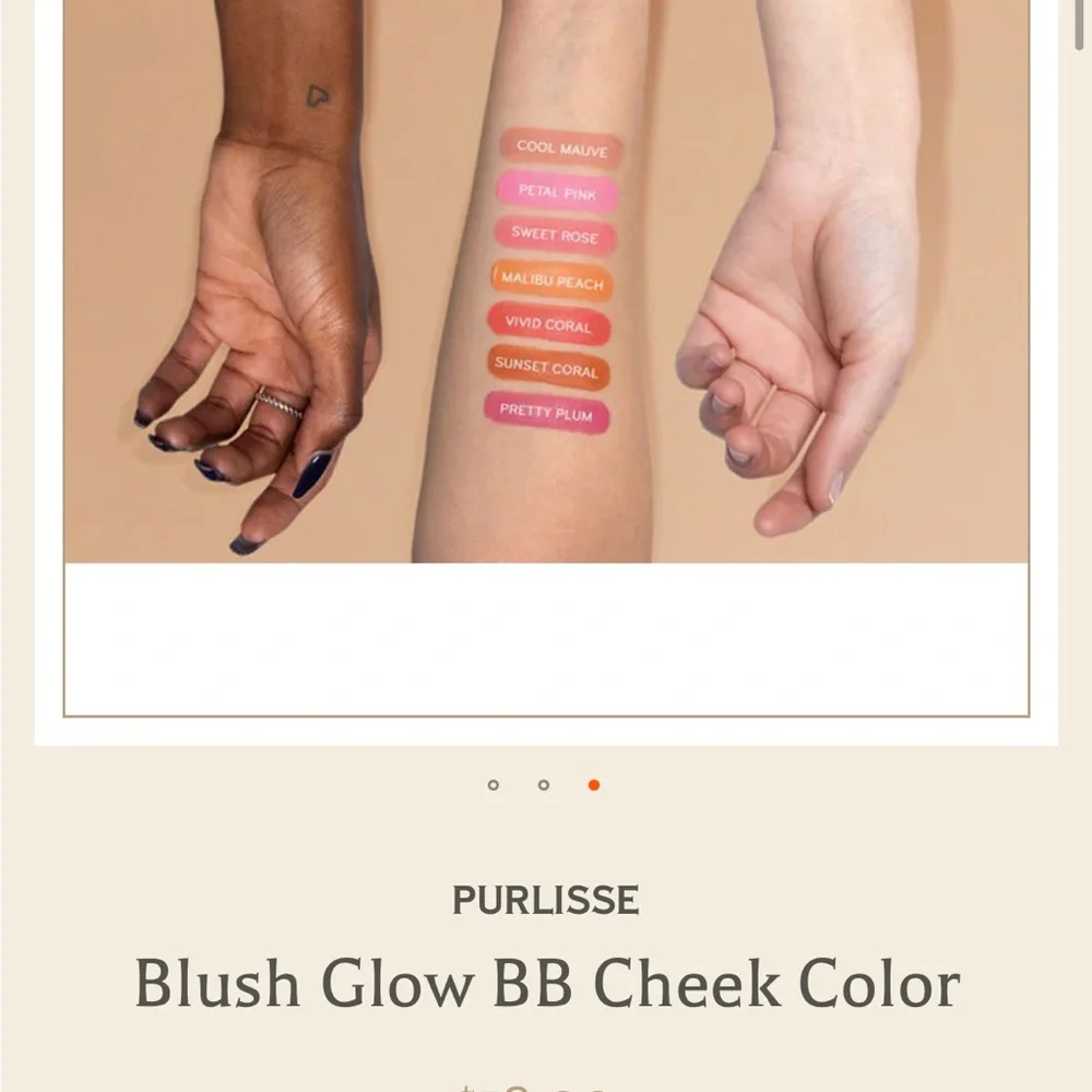 PURLISSE BLUSH GLOW BB CHEEK COLOR IN MALIBU PEACH NEW & SEALED, 0.34 fl oz